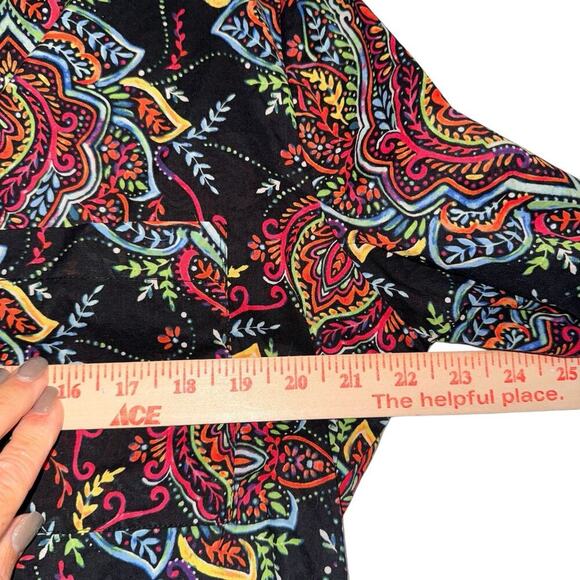 Soho Jeans Sz‎ XL Retro Print Poet's Shirt Colorful Lightweight Boho - Picture 5 of 8